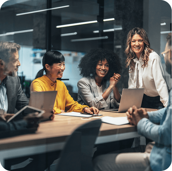 Enterprise team working together