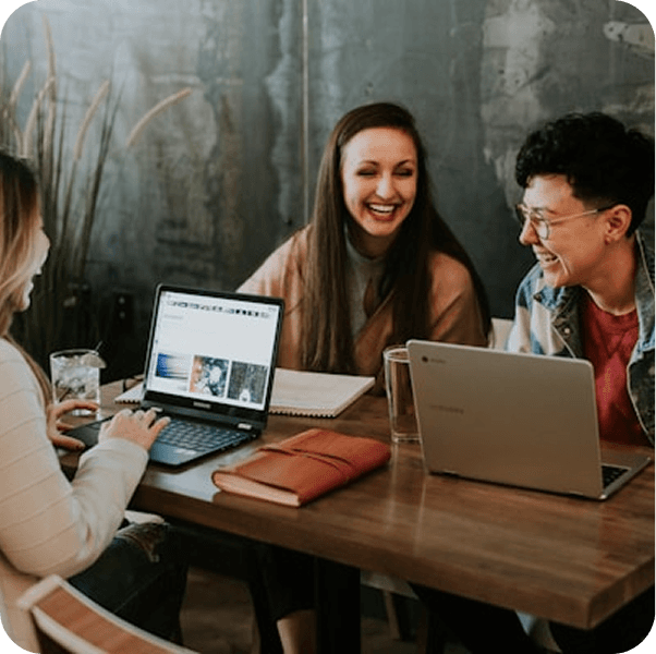 Startups team working together